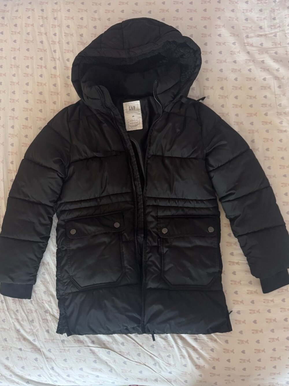 Gap Factory ColdControl Max Midi Puffer Jacket Black